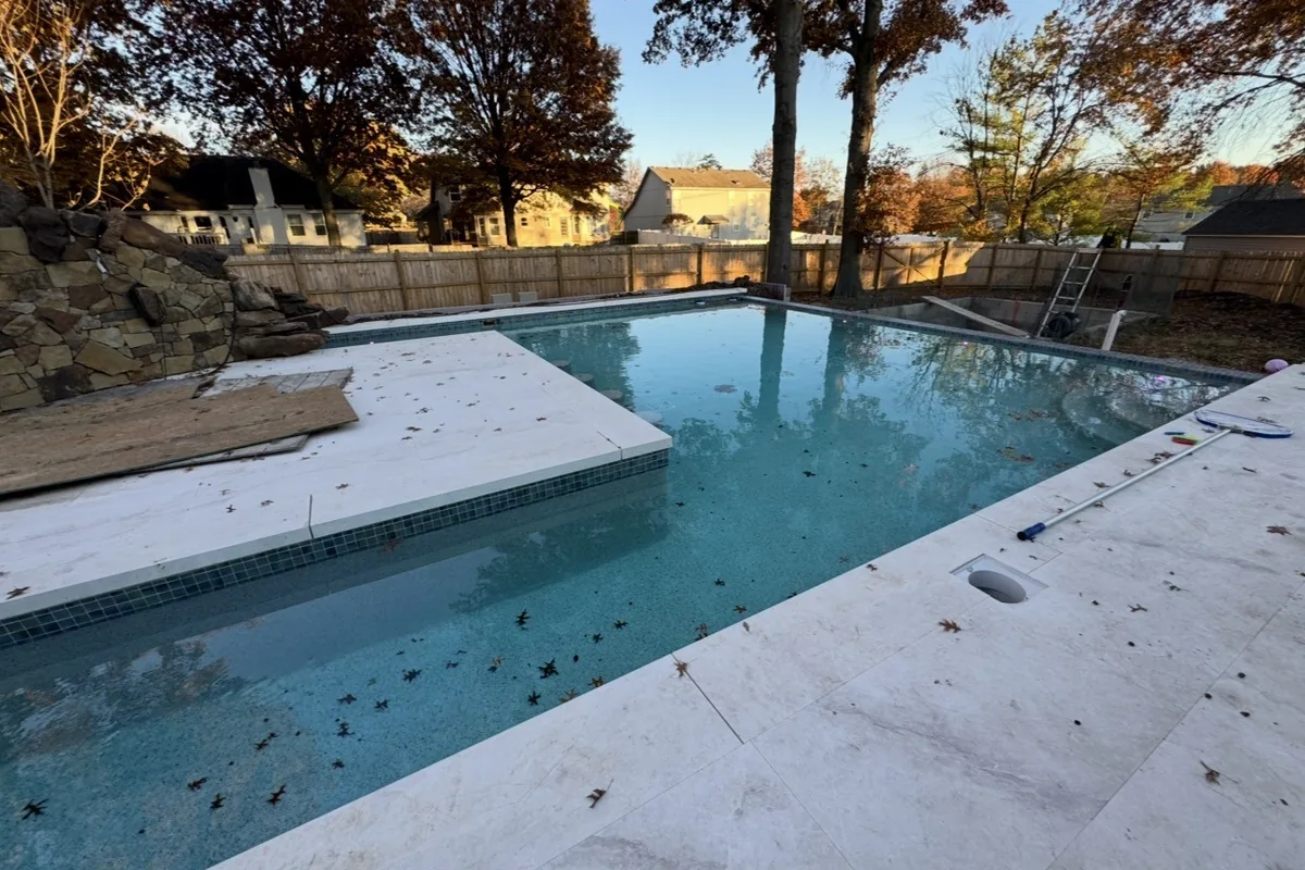 Completed residential pool and outdoor site improvement project